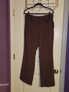 Lane Bryant Brown Metallic Boot Cut Classic Dress Pants Sz: 14 NWT